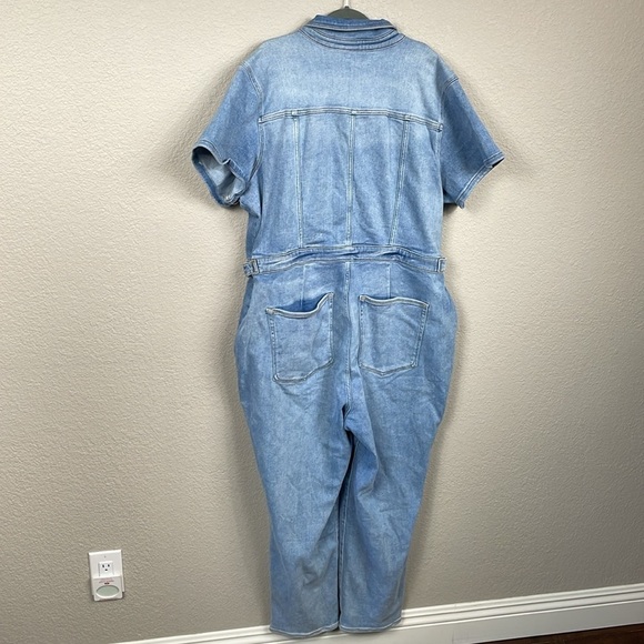 New Good American Fit For Success Jumpsuit in Blue274 Denim Jean Sz 7 - Picture 7 of 14